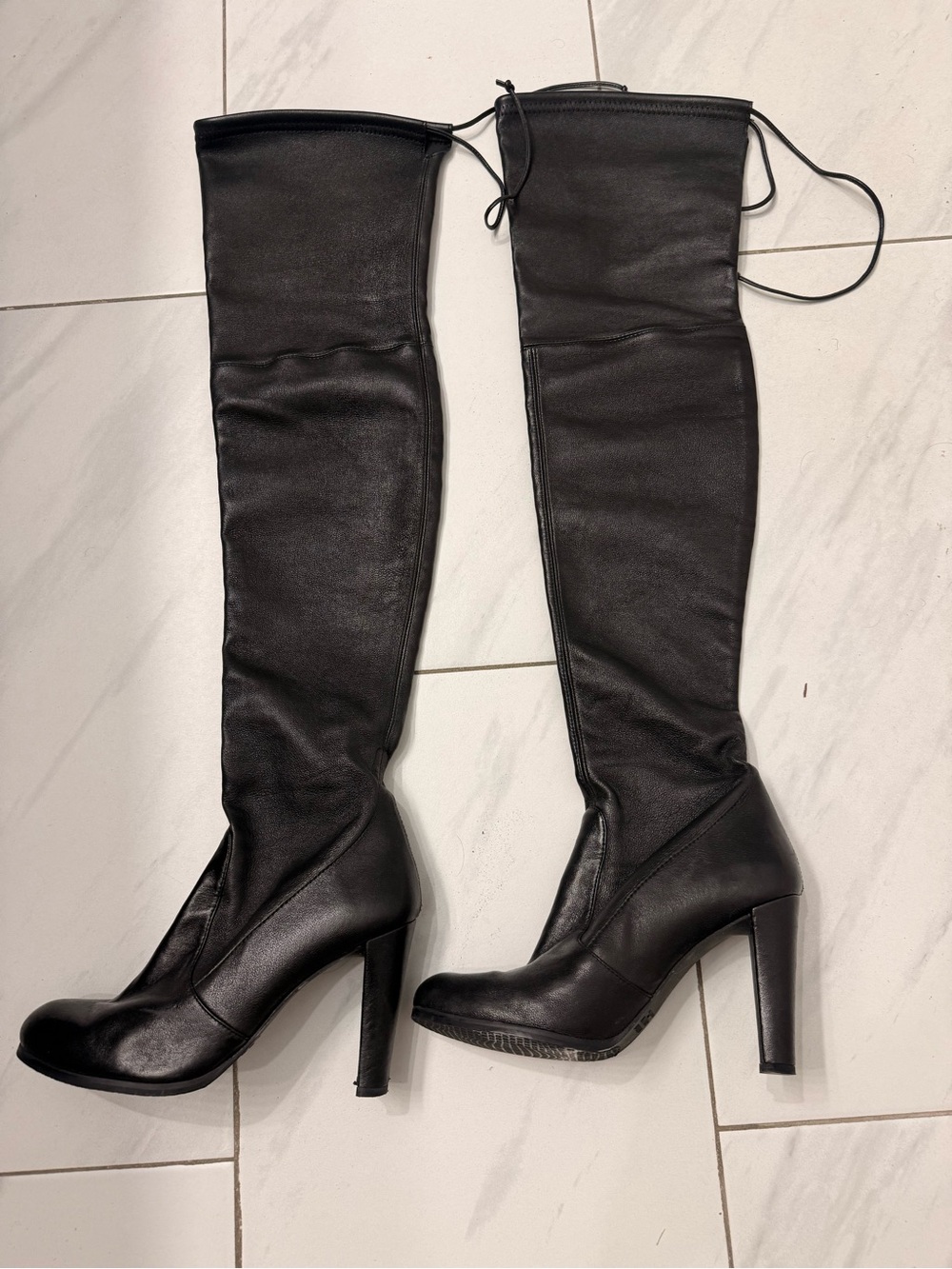 Stuart Weitzman Black Over-The-Knee High Heel Boots size 8.5